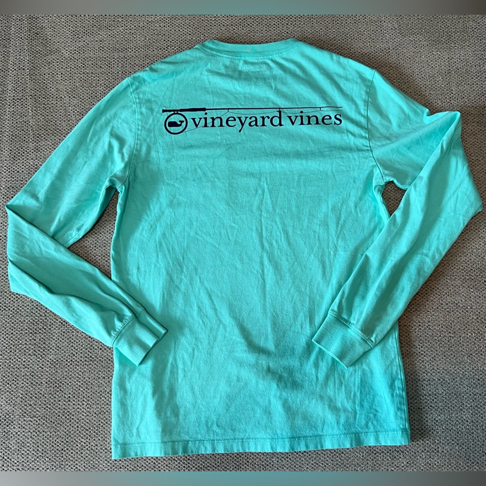 Vineyard Vines Long Sleeve Pocket Tee Fishing Rod XS‎
